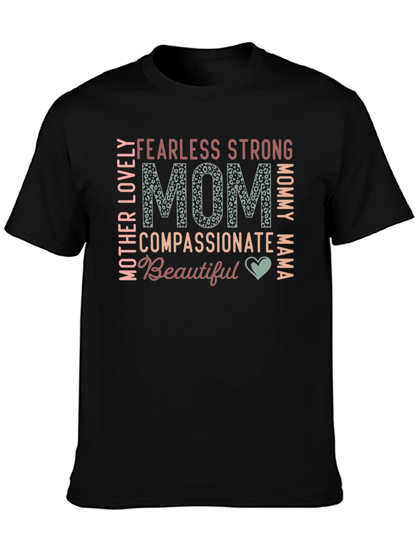Fearless Leopard Print Mom T-Shirt