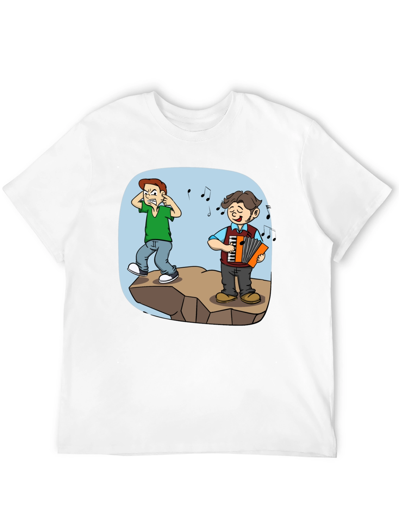 Humorous Accordion Cartoon T-Shirt