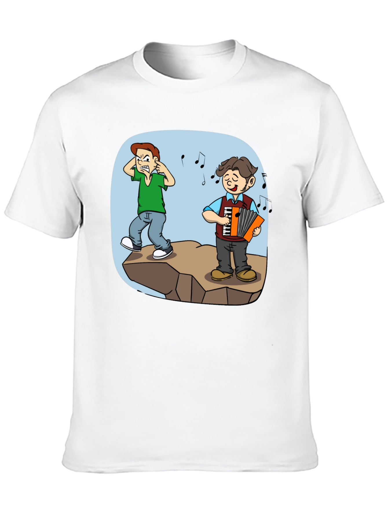 Humorous Accordion Cartoon T-Shirt