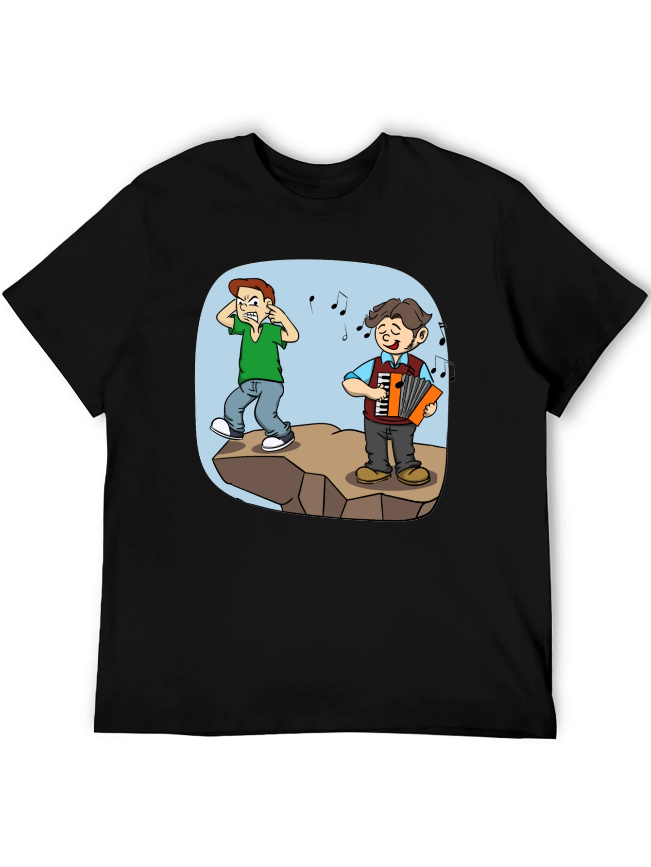 Humorous Accordion Cartoon T-Shirt