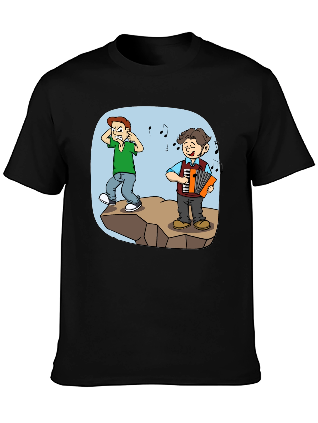 Humorous Accordion Cartoon T-Shirt