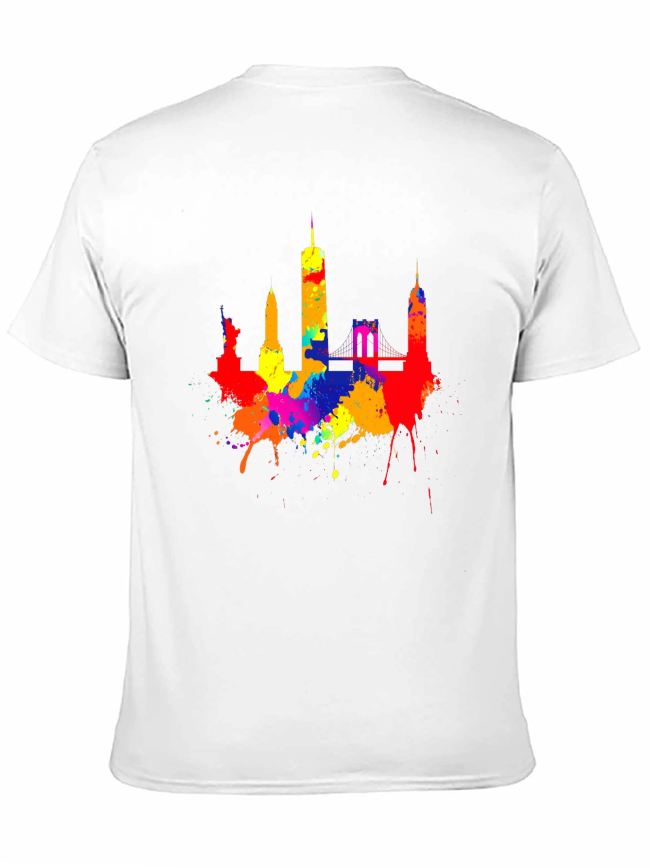 Vibrant NYC Skyline Paint Splatter T-Shirt