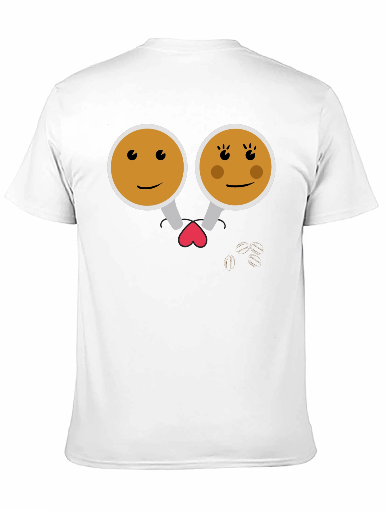 Cute Coffee Couple Graphic Tee - Black
