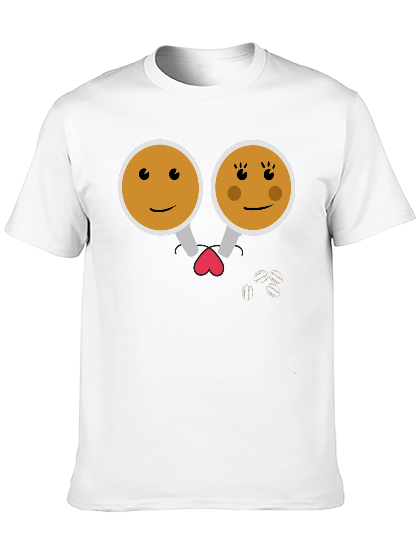 Cute Coffee Couple Graphic Tee - Black