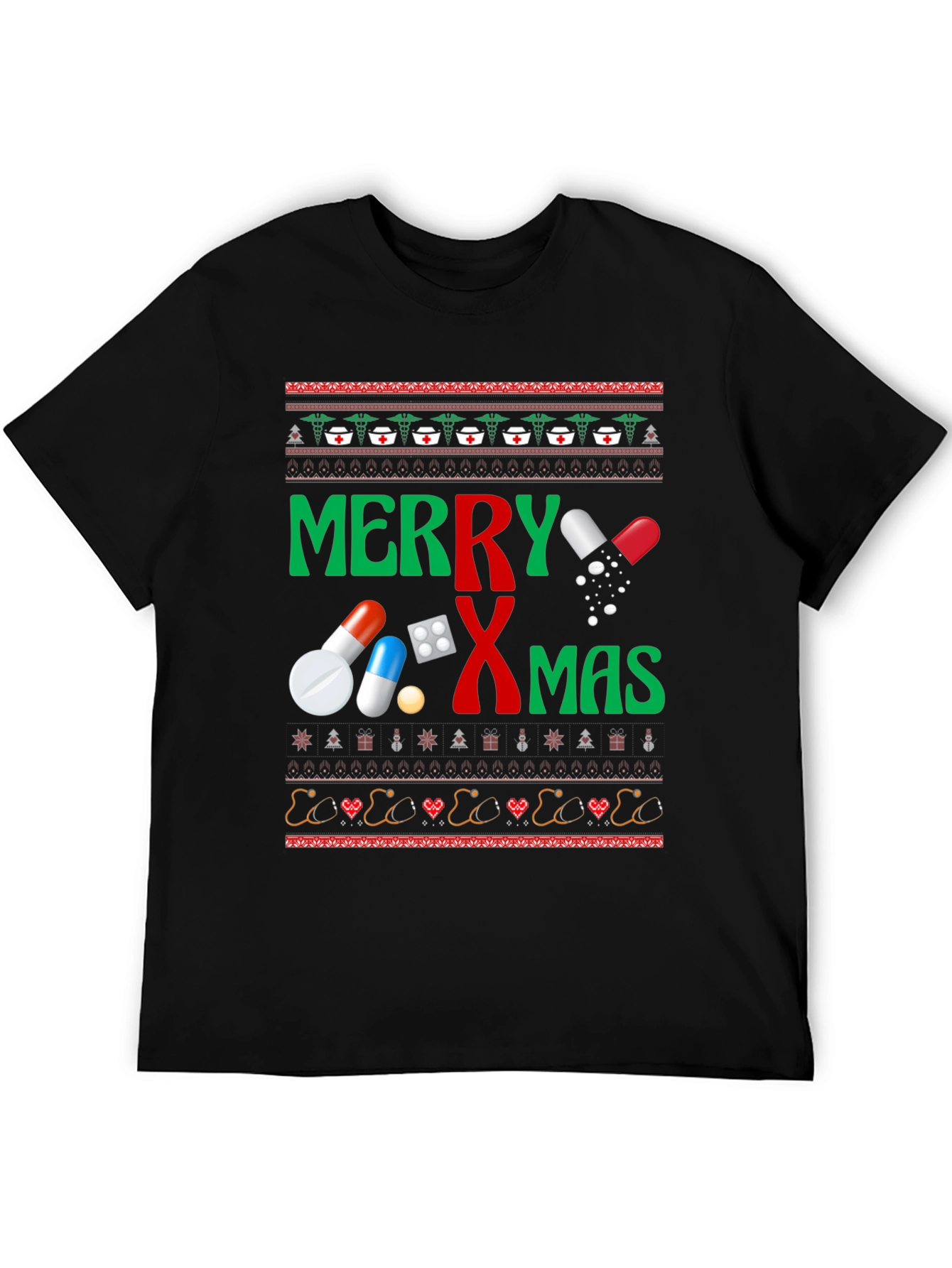 Merry RXmas T-Shirt - Novelty Holiday Pharmacy Tee
