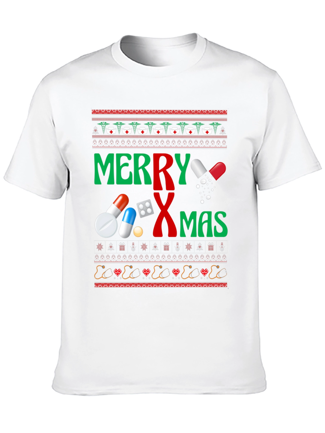 Merry RXmas T-Shirt - Novelty Holiday Pharmacy Tee