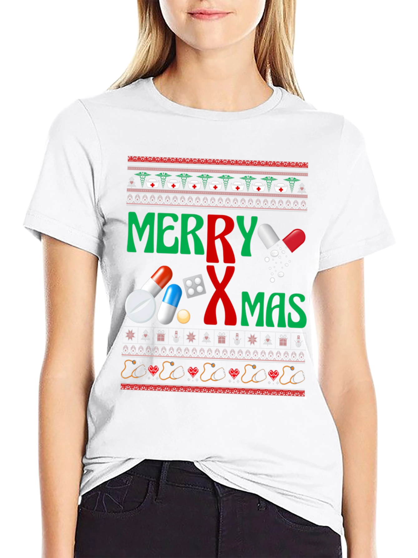 Merry RXmas T-Shirt - Novelty Holiday Pharmacy Tee