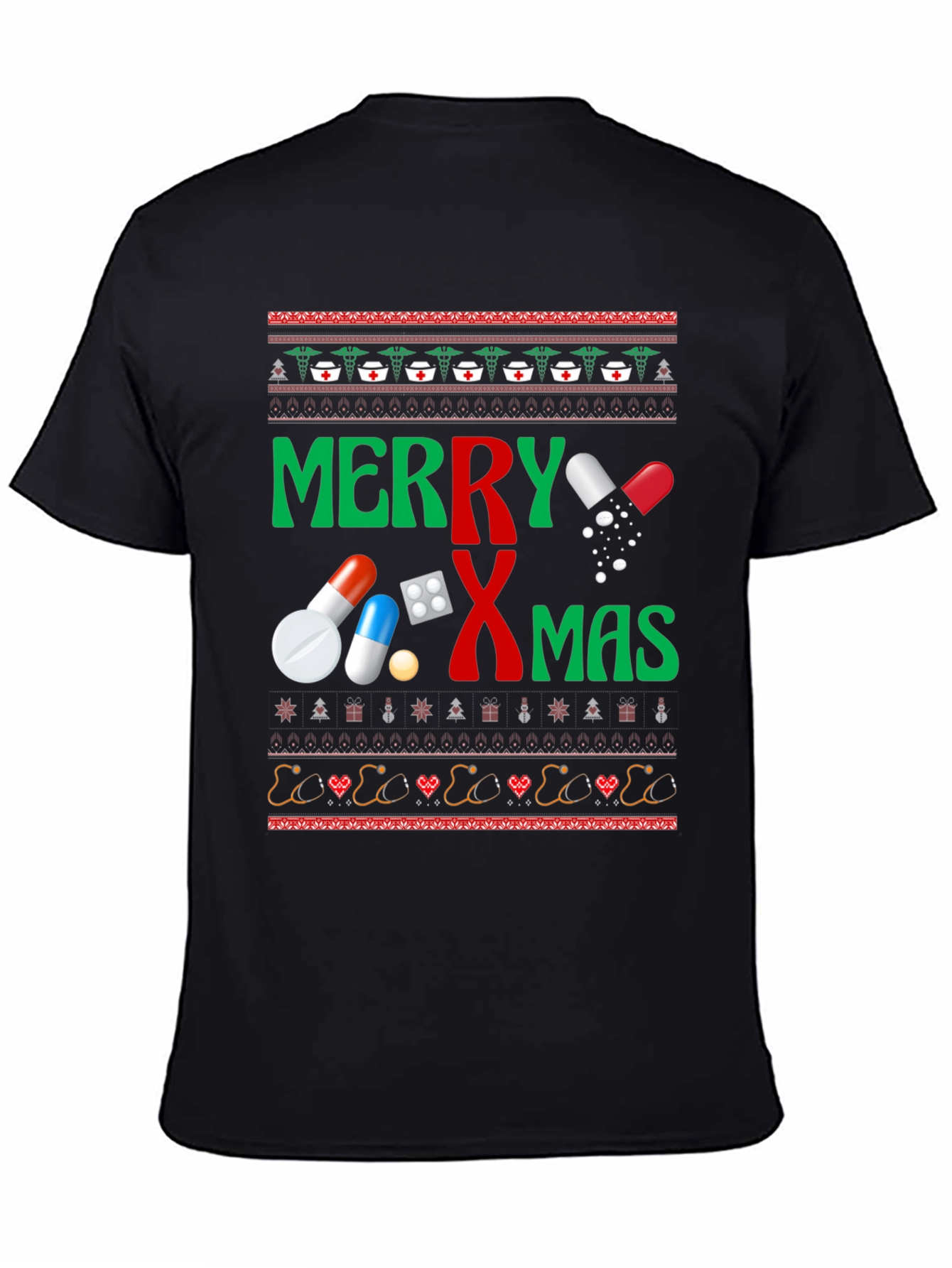 Merry RXmas T-Shirt - Novelty Holiday Pharmacy Tee