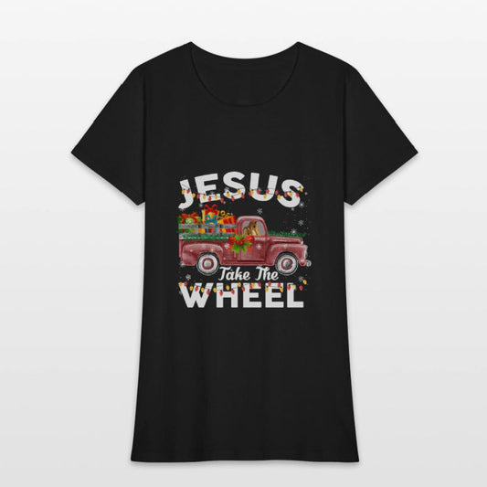 Jesus Take The Wheel Funny Christmas Red Truck