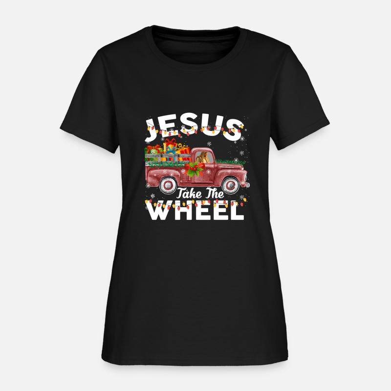 Jesus Take The Wheel Funny Christmas Red Truck