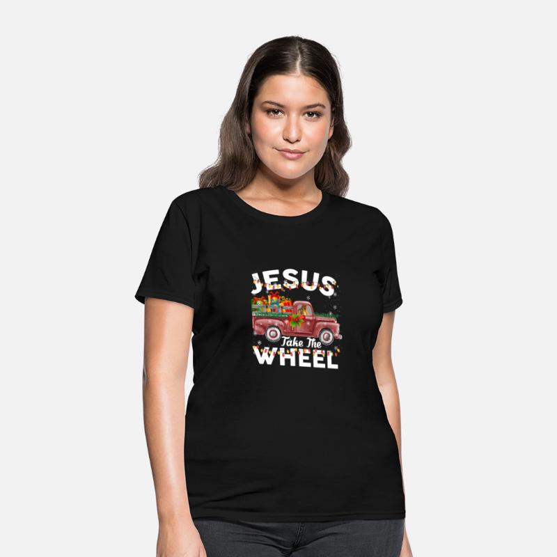 Jesus Take The Wheel Funny Christmas Red Truck