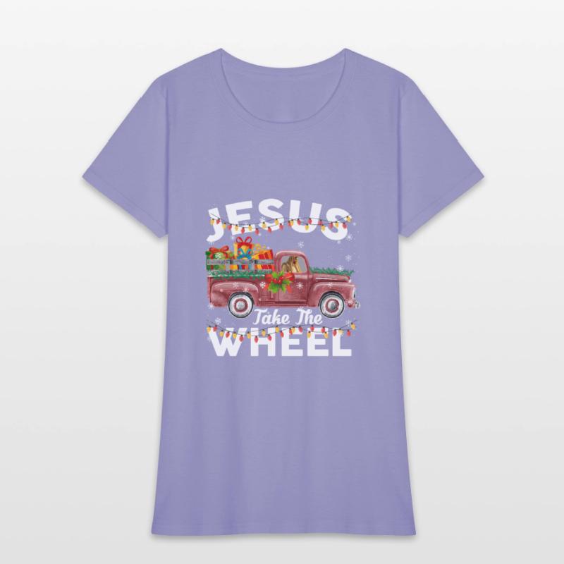 Jesus Take The Wheel Funny Christmas Red Truck