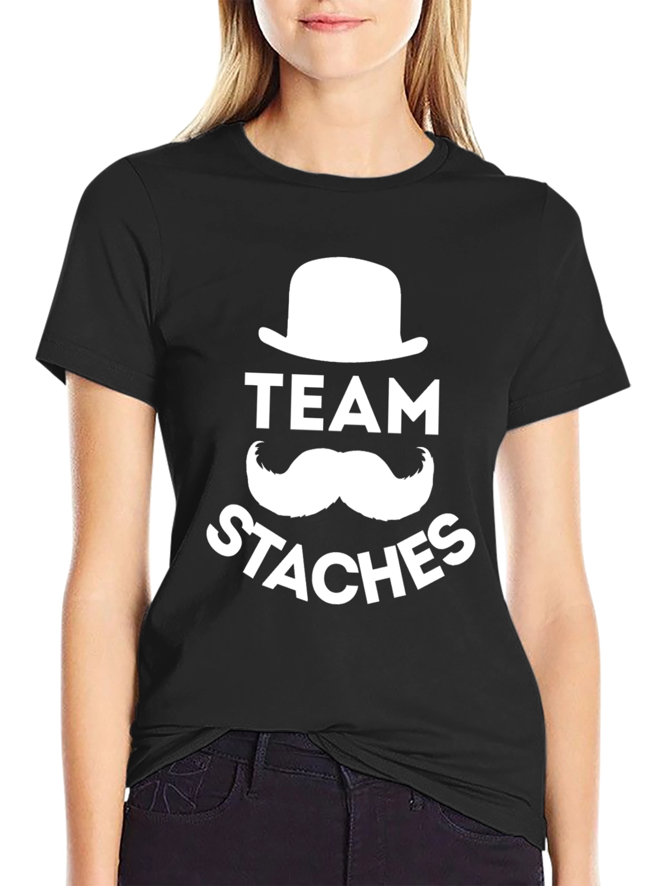 Team Staches Graphic Tee - Mens Black T-Shirt