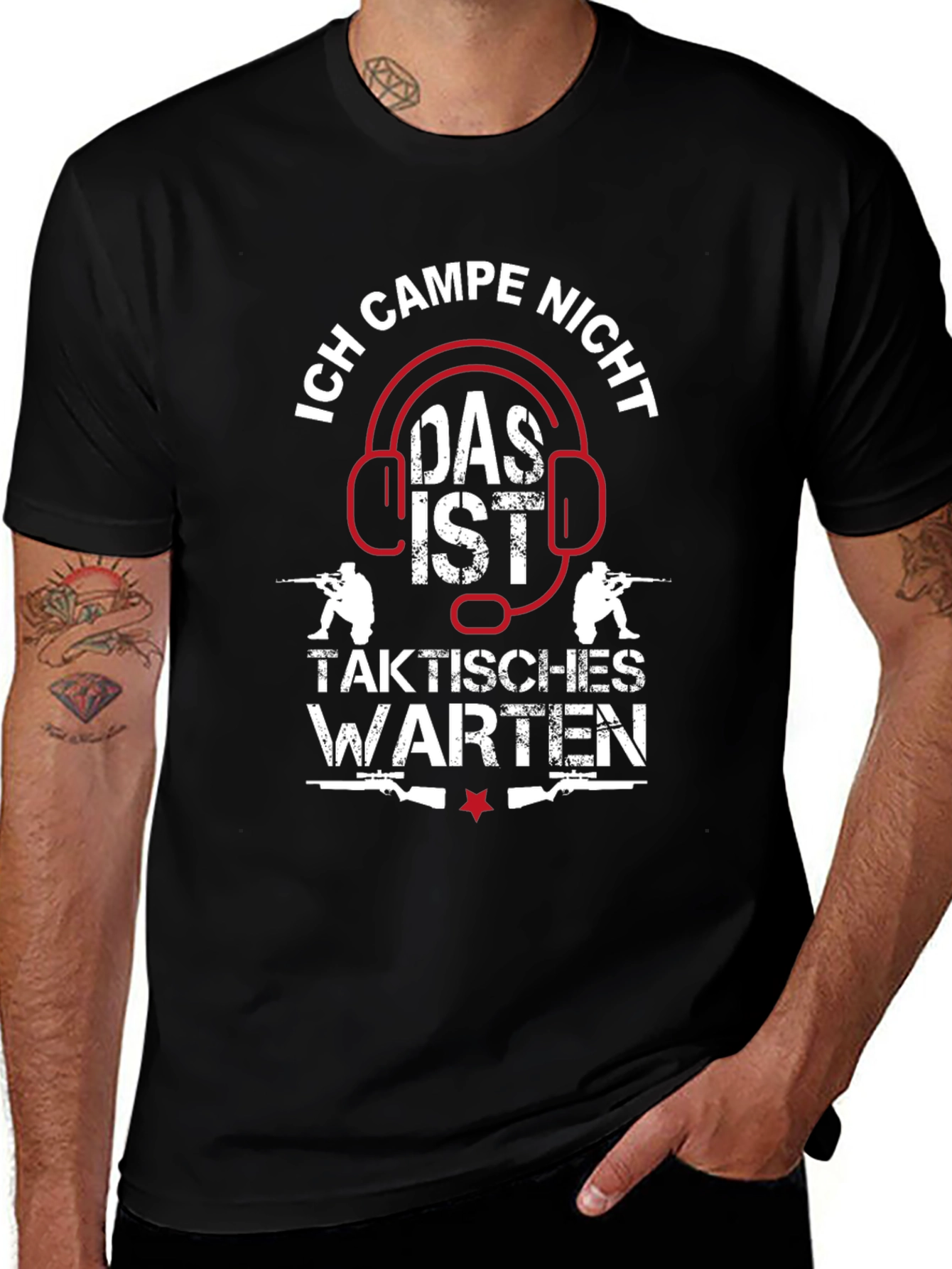 Ich Campe Nicht T-Shirt - Gamer Tactical Waiting