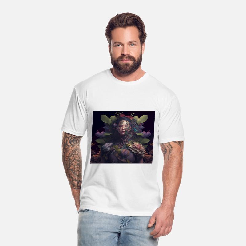 JGArt woman shoulders up covered in plants and flo