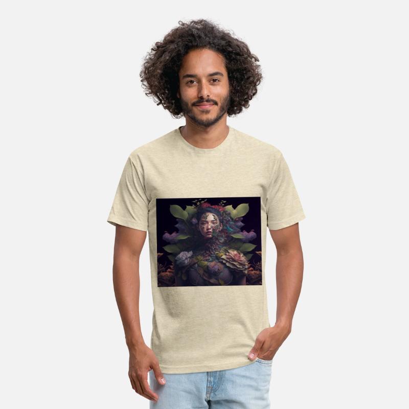 JGArt woman shoulders up covered in plants and flo