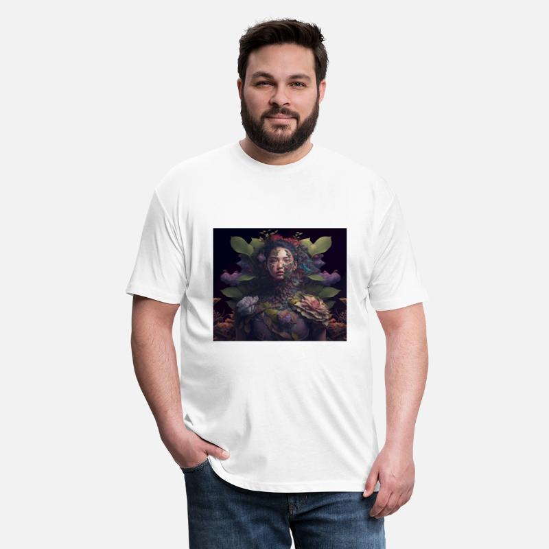 JGArt woman shoulders up covered in plants and flo