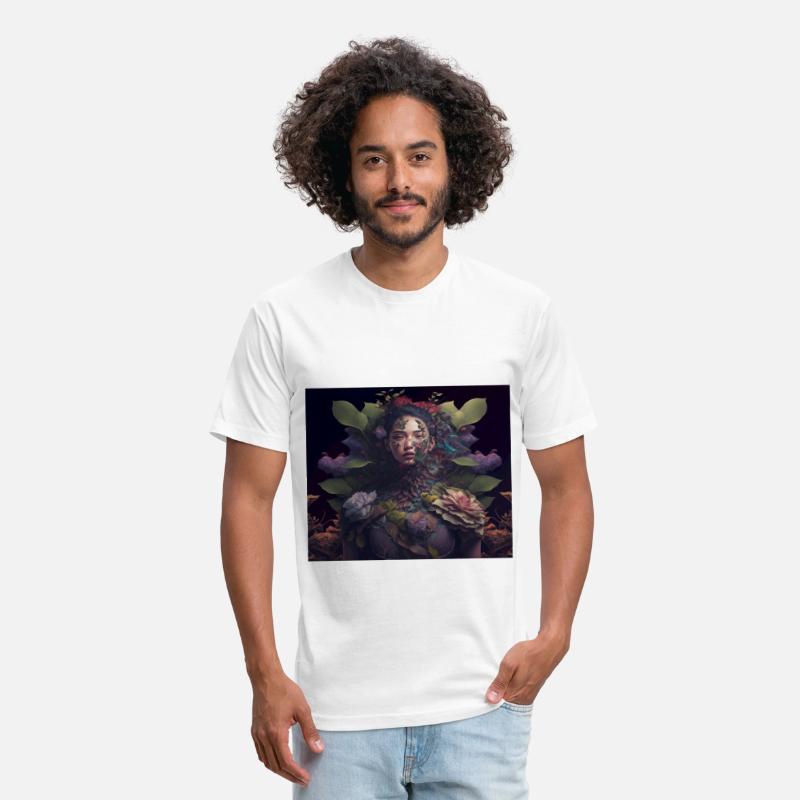 JGArt woman shoulders up covered in plants and flo