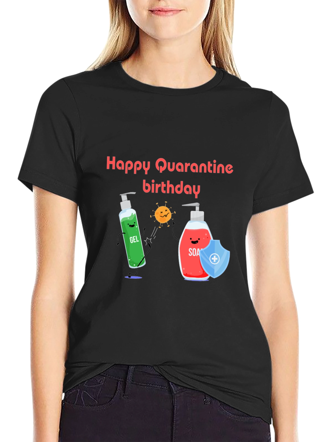 Happy Quarantine Birthday Black T-Shirt