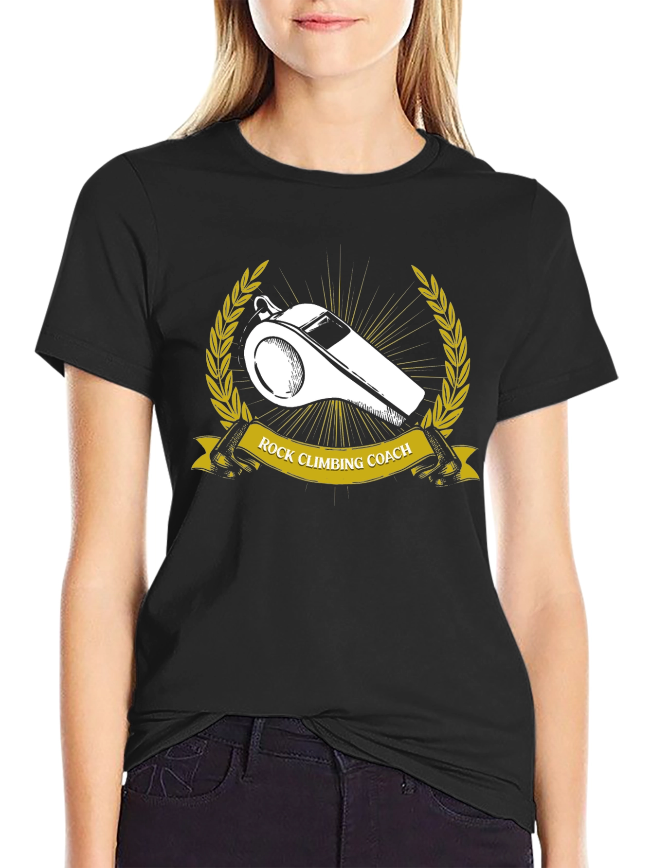 Rock Climbing Coach T-Shirt - Whistle Graphic Tee