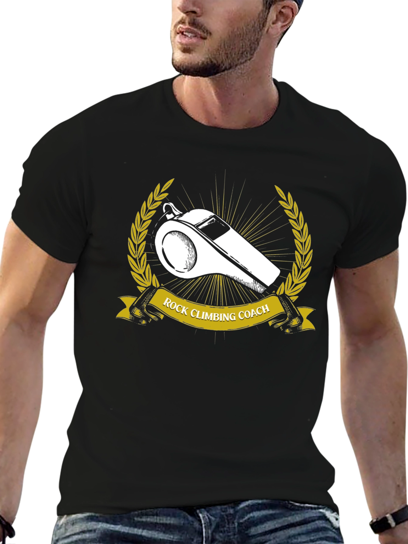 Rock Climbing Coach T-Shirt - Whistle Graphic Tee