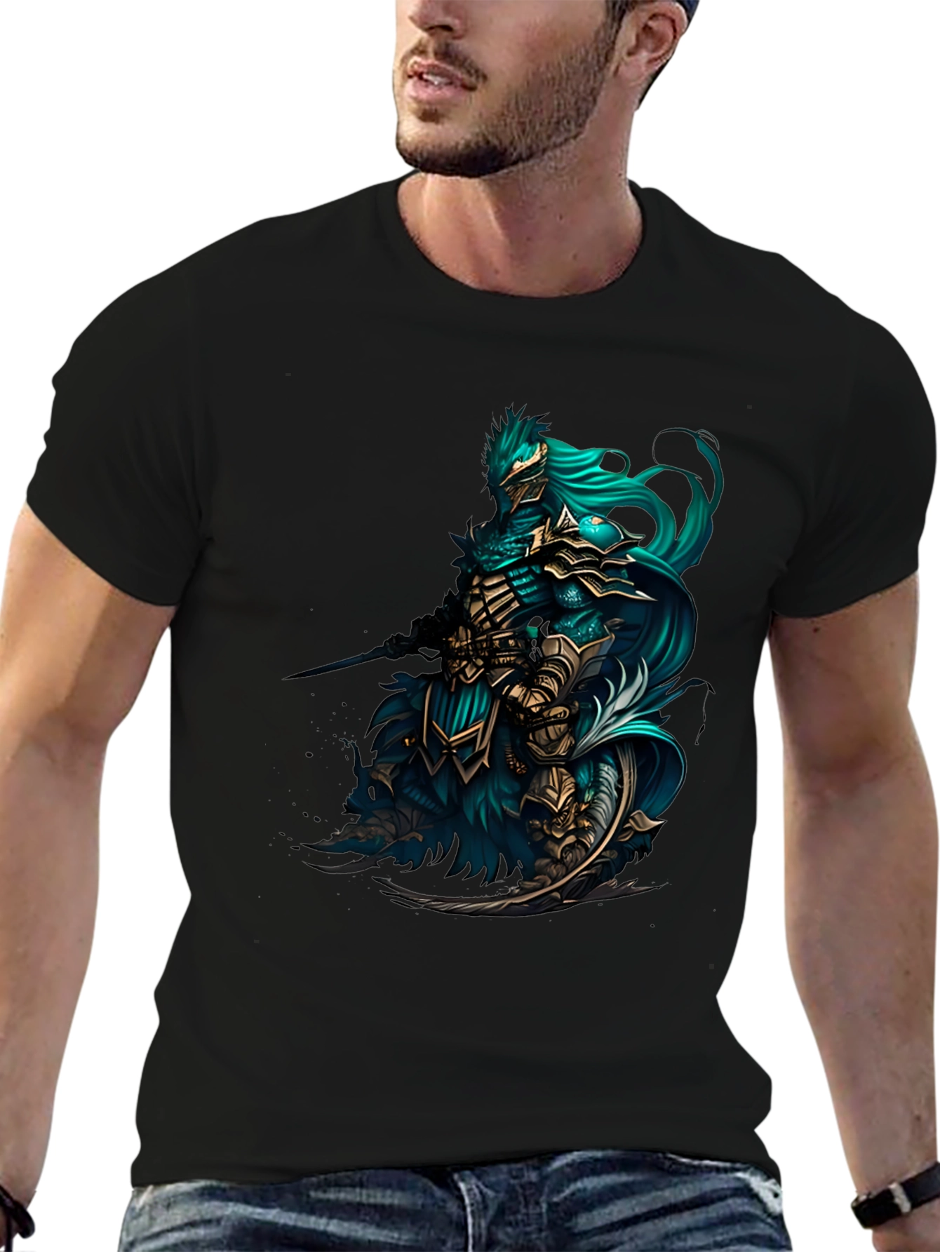 Knight Warrior Graphic Tee - Unique Fantasy Design