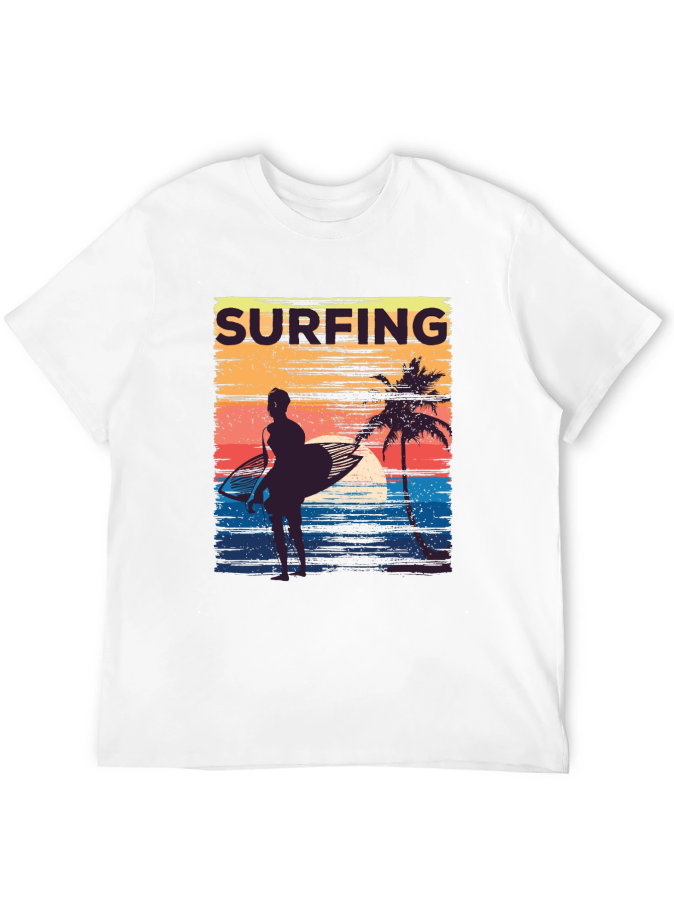 Surfing Sunset Graphic Tee - Retro Beach T-Shirt