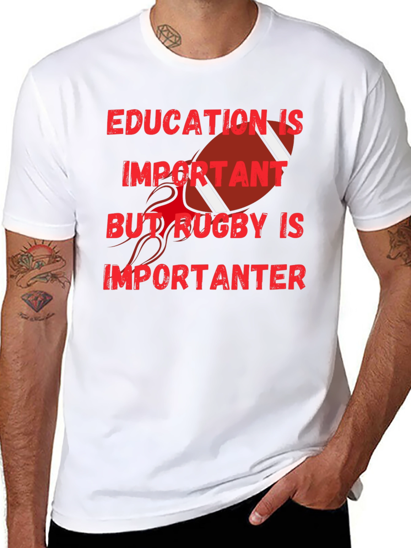 Education Important Rugby More Important Tee