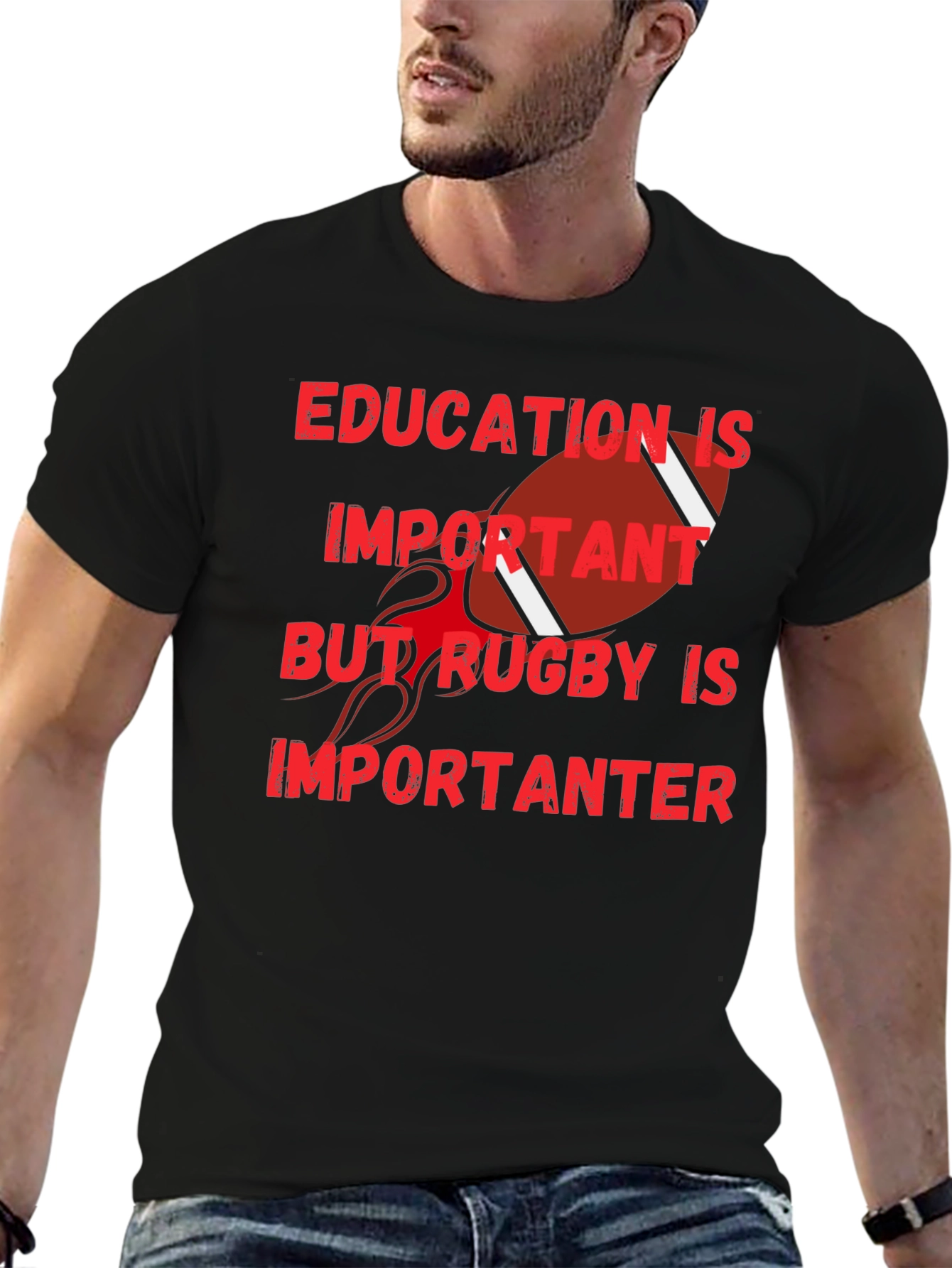 Education Important Rugby More Important Tee