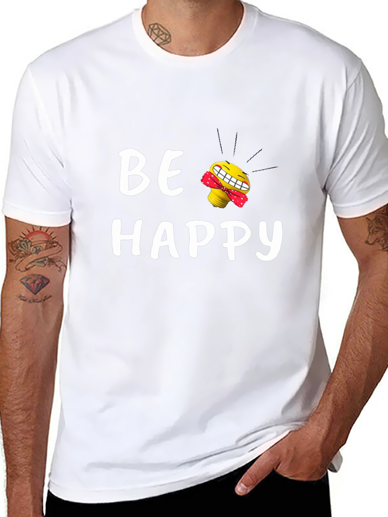 Be Happy Graphic Tee - Black T-Shirt