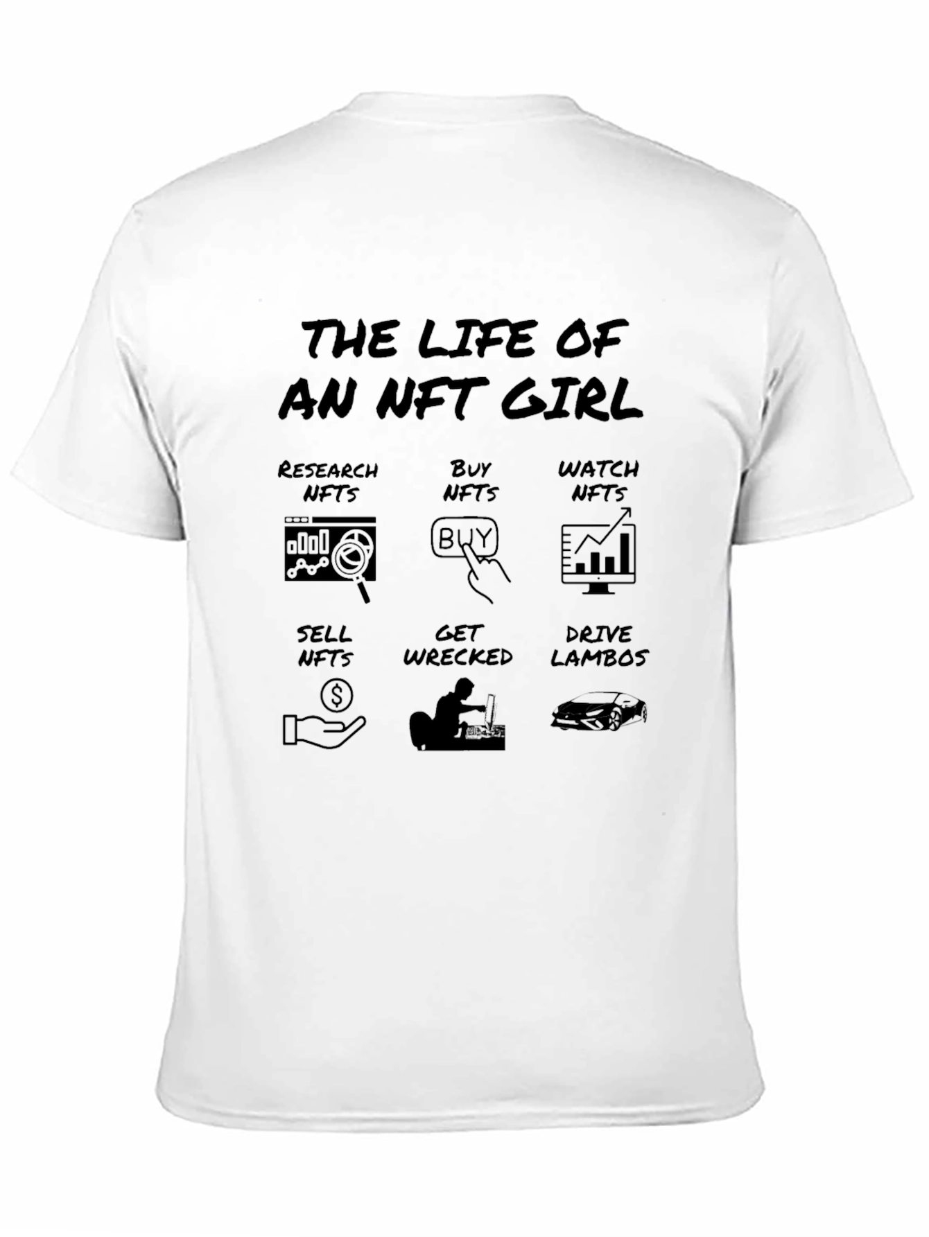 NFT Girl Black T-Shirt: Crypto Meme Tee