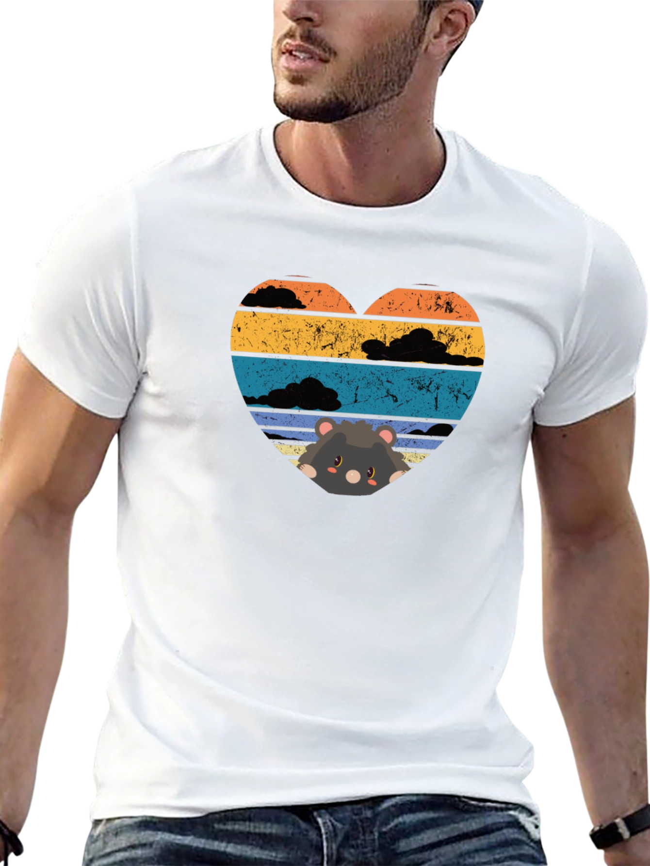 Cute Tasmanian Devil Heart Sunset T-Shirt