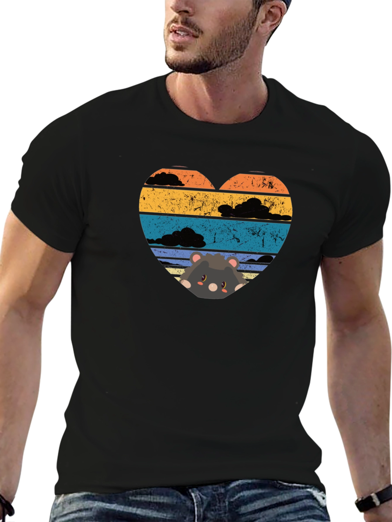 Cute Tasmanian Devil Heart Sunset T-Shirt