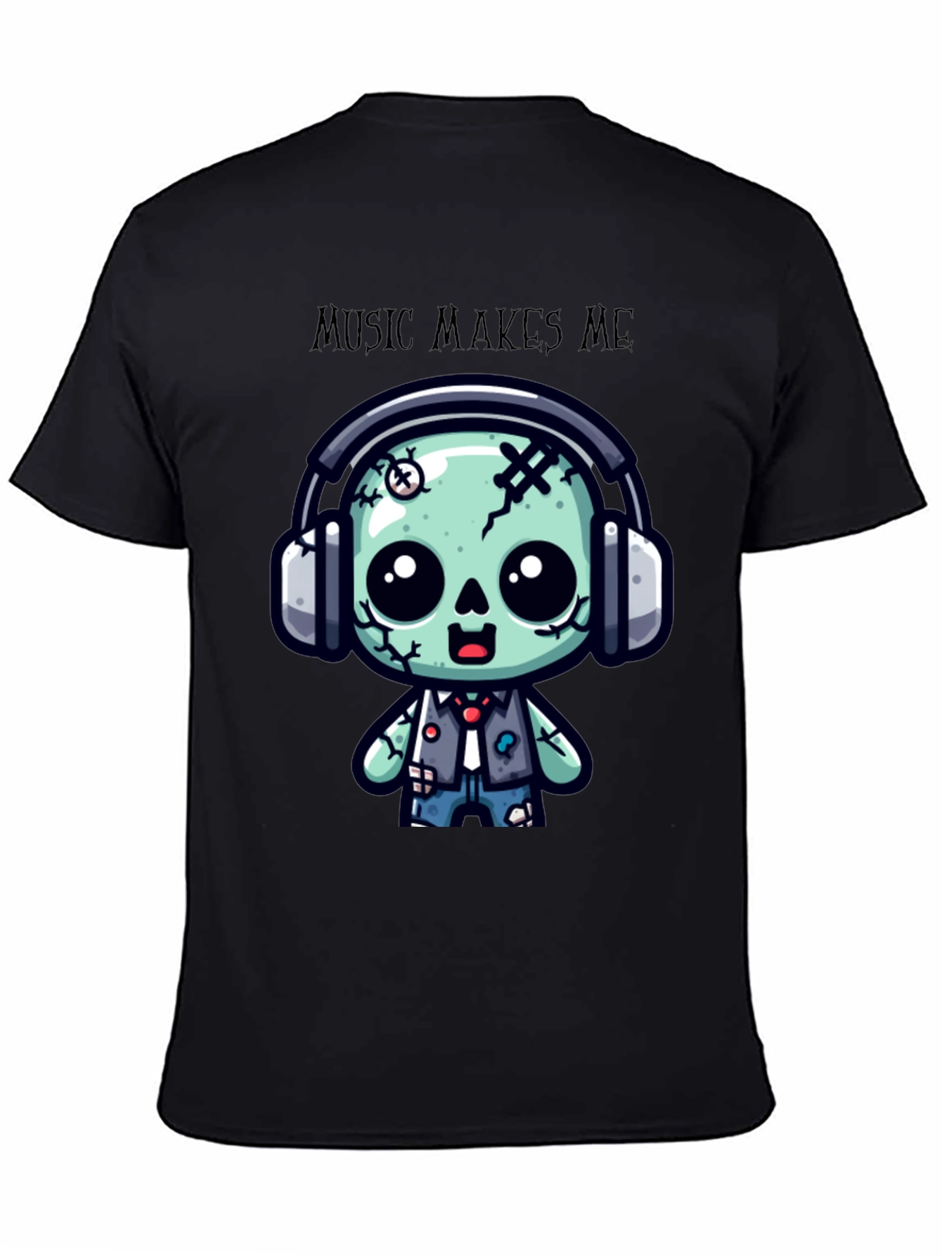 Music Makes Me Cute Zombie T-Shirt