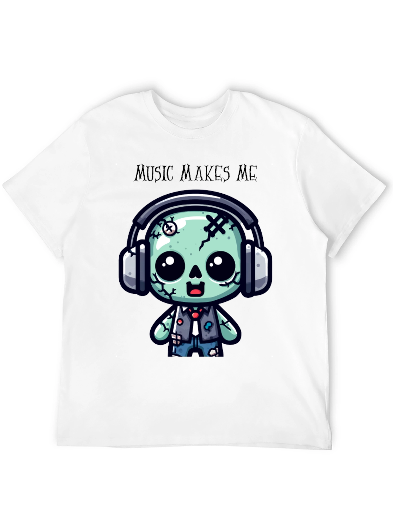 Music Makes Me Cute Zombie T-Shirt