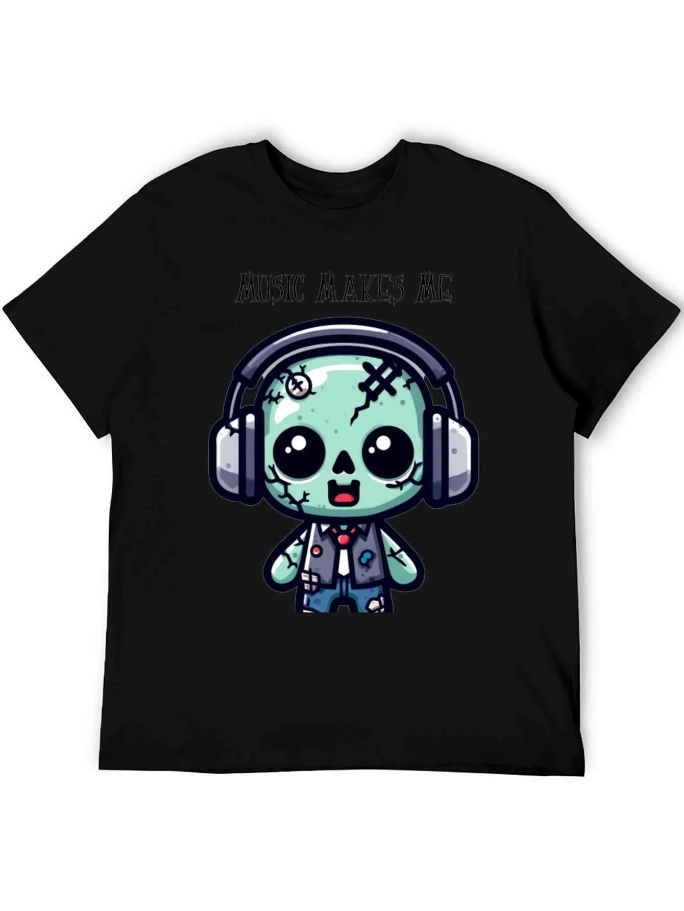 Music Makes Me Cute Zombie T-Shirt