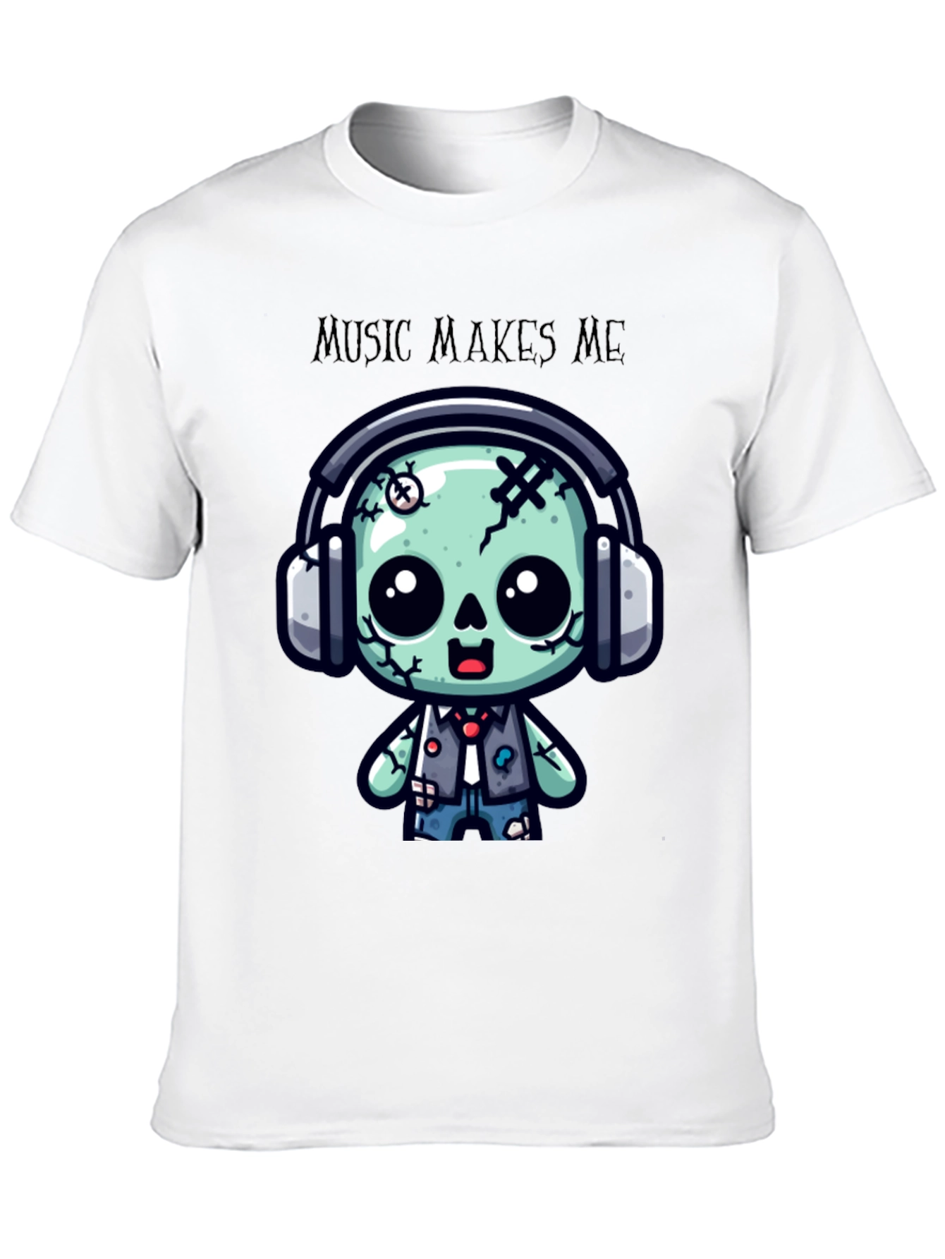 Music Makes Me Cute Zombie T-Shirt