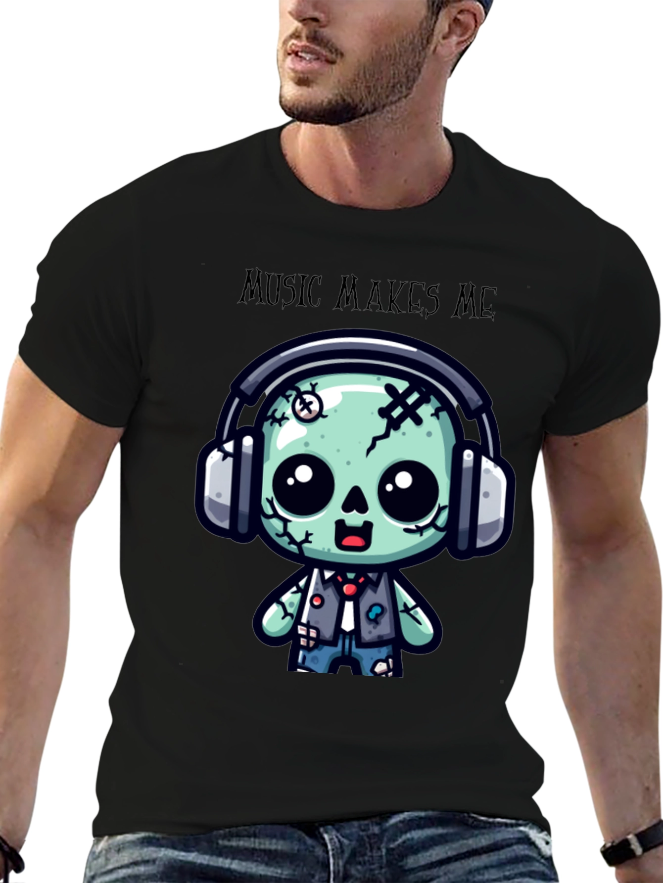 Music Makes Me Cute Zombie T-Shirt