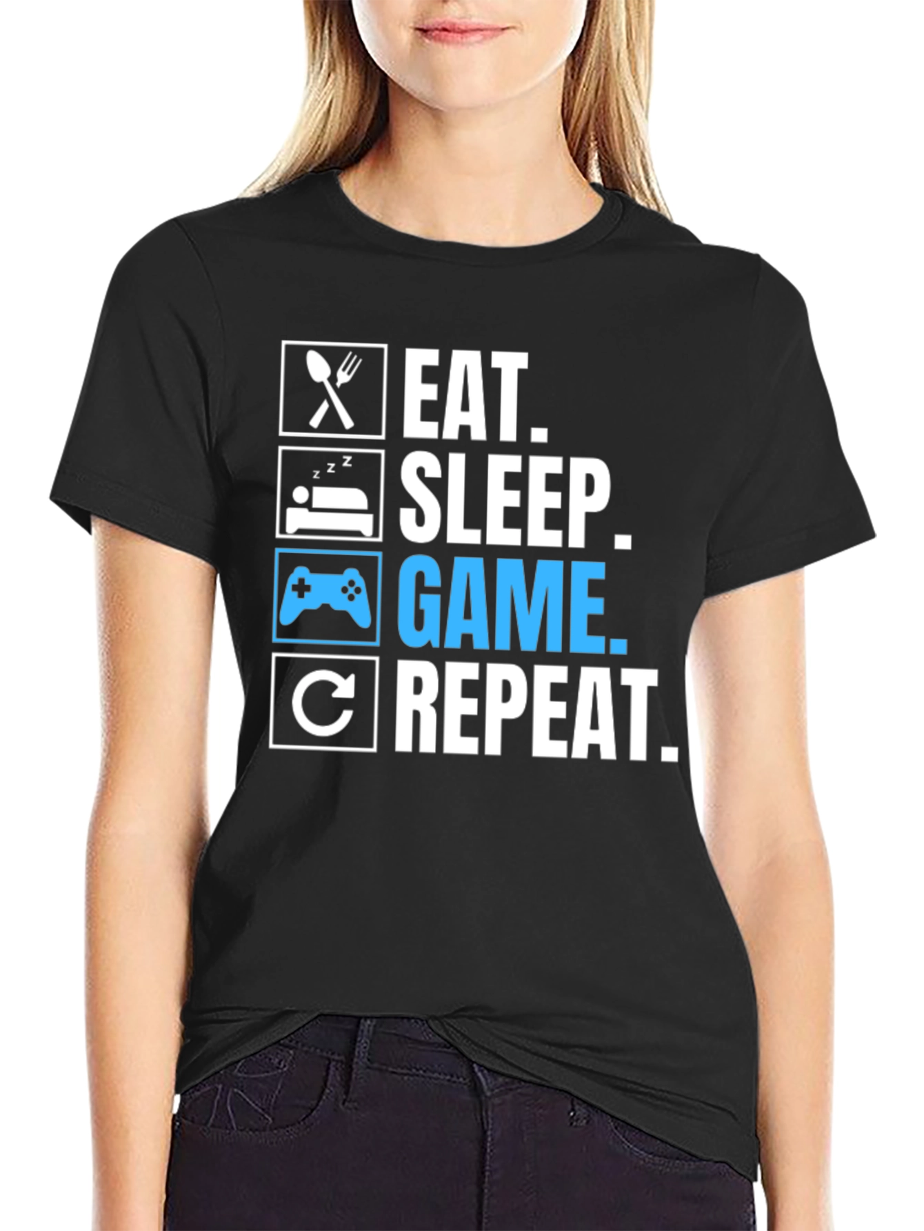 Eat Sleep Game Repeat Graphic Tee