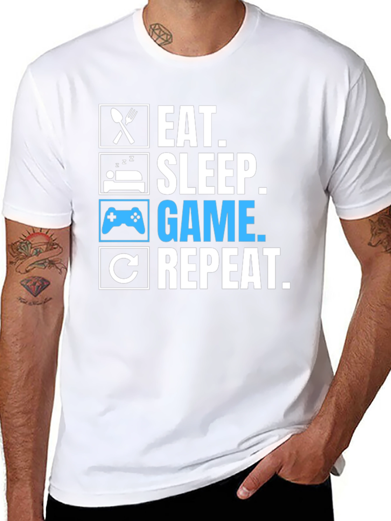 Eat Sleep Game Repeat Graphic Tee