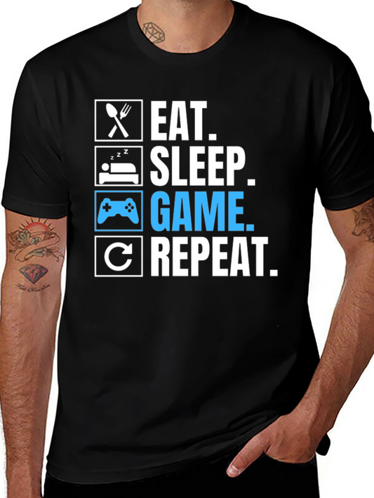 Eat Sleep Game Repeat Graphic Tee
