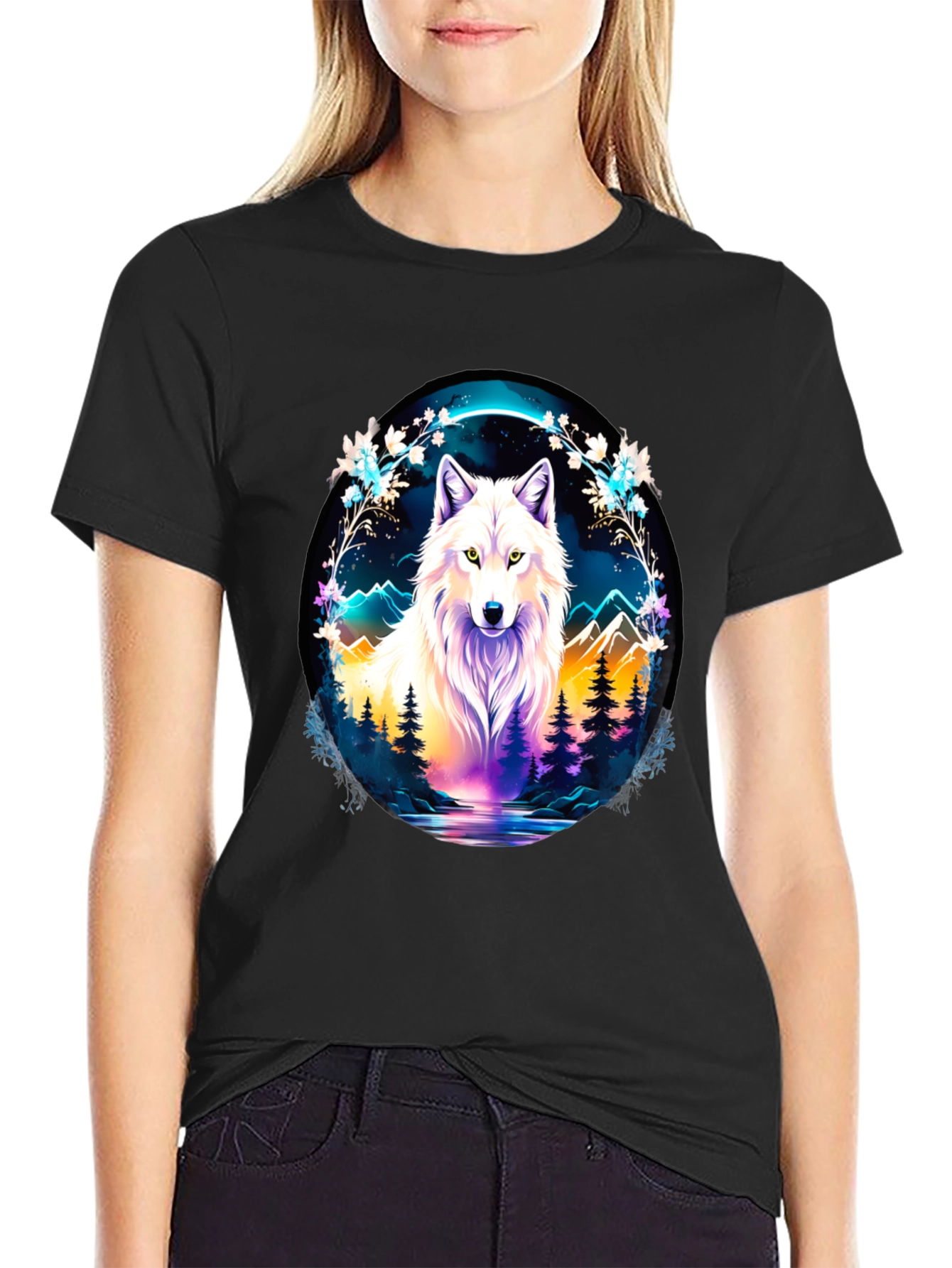 Wolf in Wilderness Graphic T-Shirt
