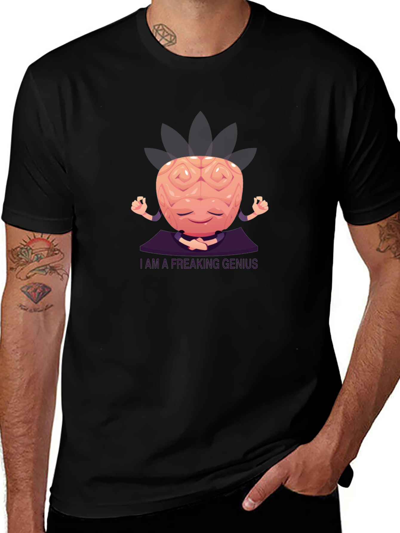 Brainy Genius Graphic Tee - Meditating Mind T-Shirt