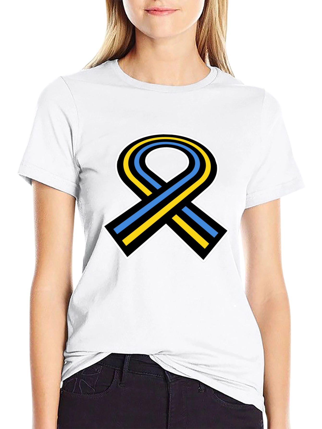 Awareness Ribbon Graphic Tee - Black