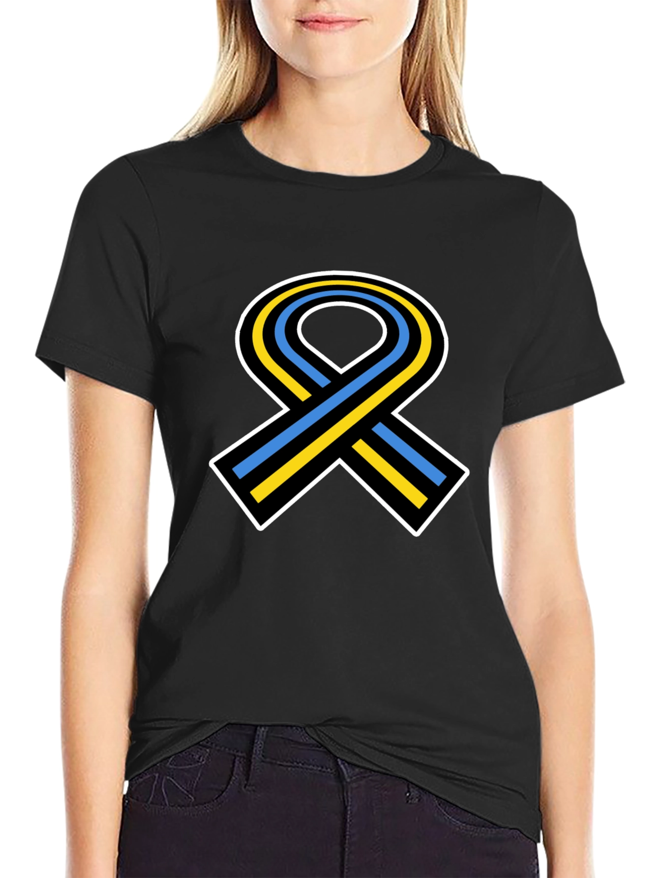 Awareness Ribbon Graphic Tee - Black