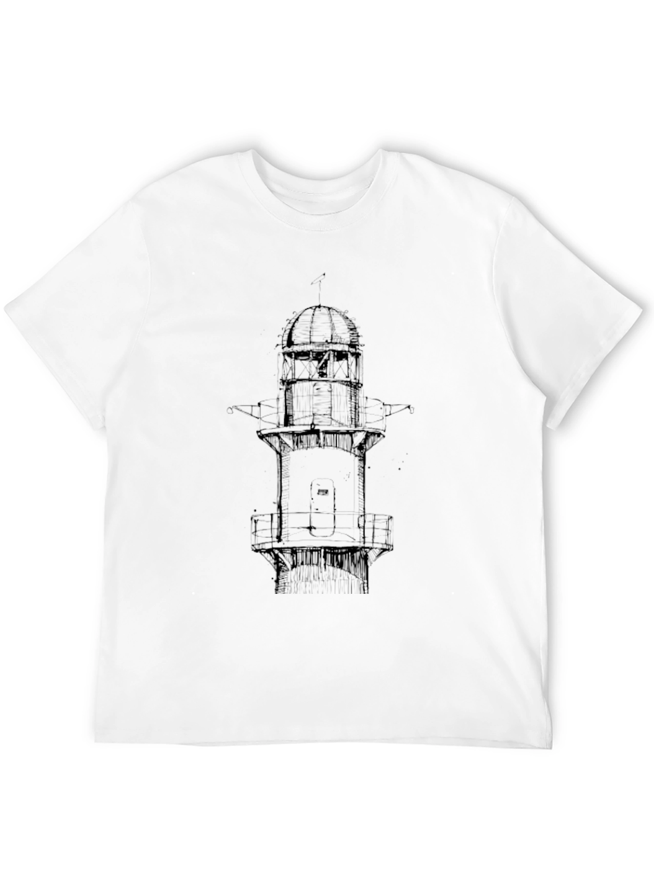 Lighthouse Graphic Print Black T-Shirt