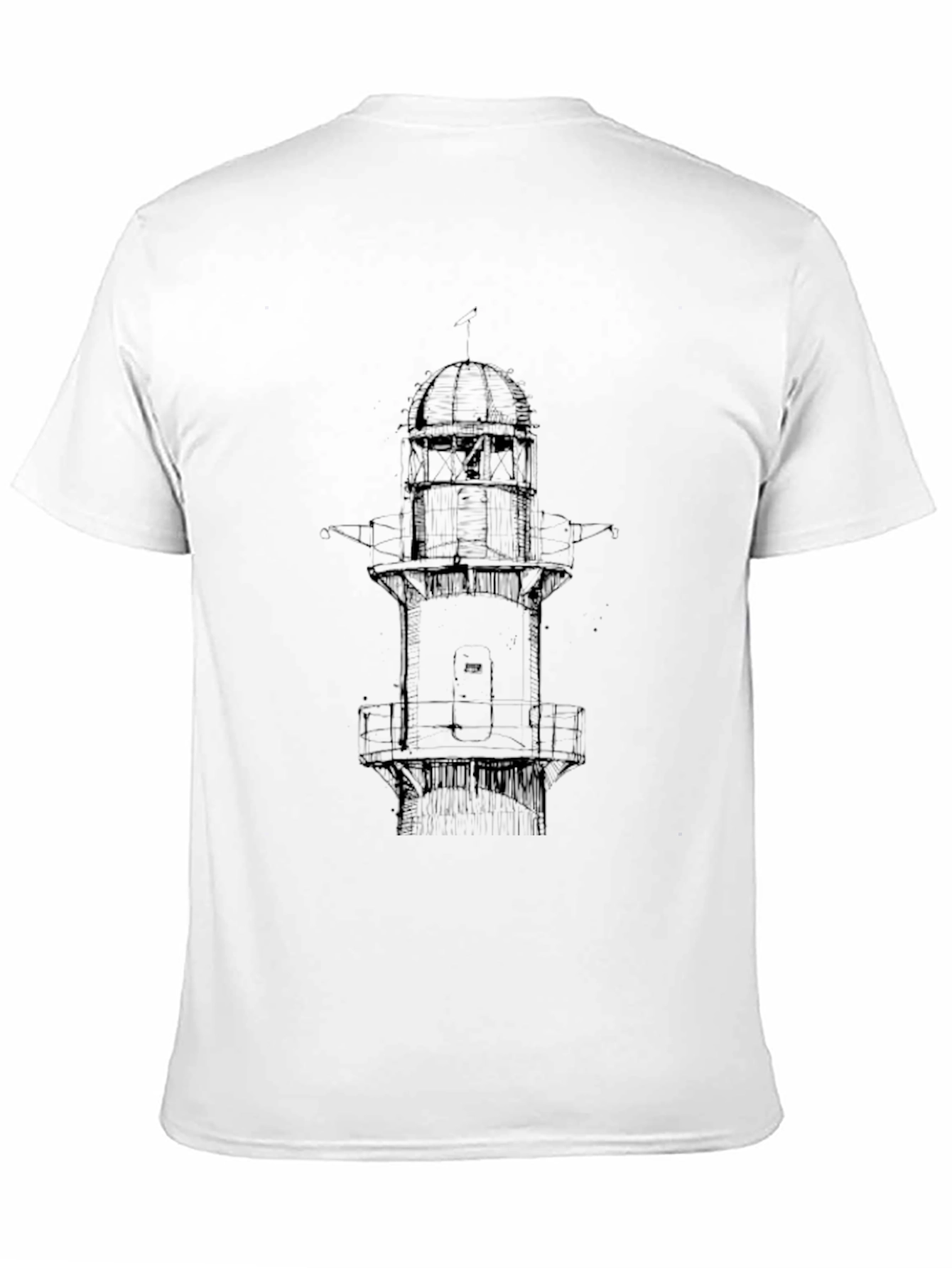 Lighthouse Graphic Print Black T-Shirt