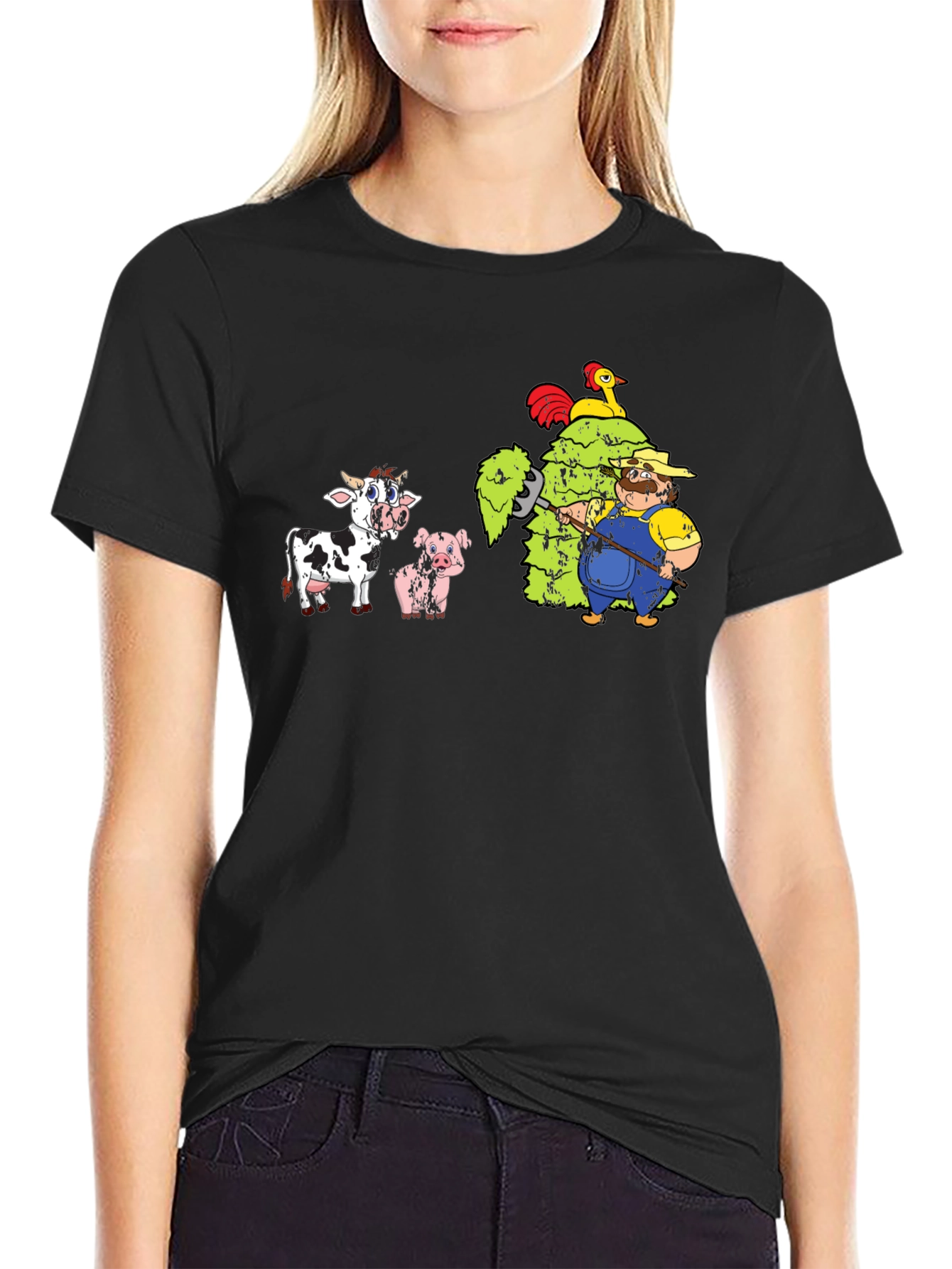 Farm Life Graphic Tee - Fun Cartoon Design