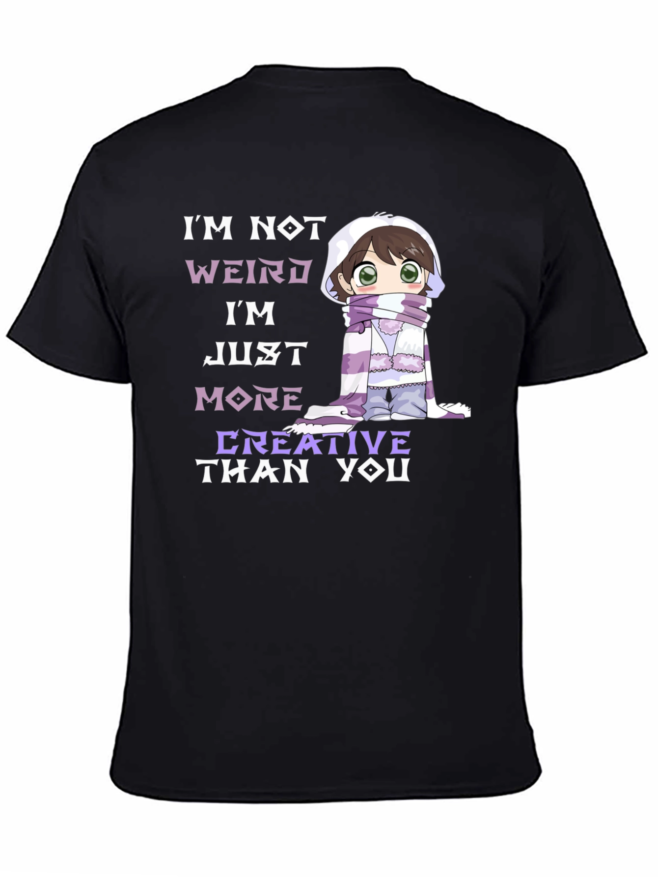 Creative Anime Black T-Shirt