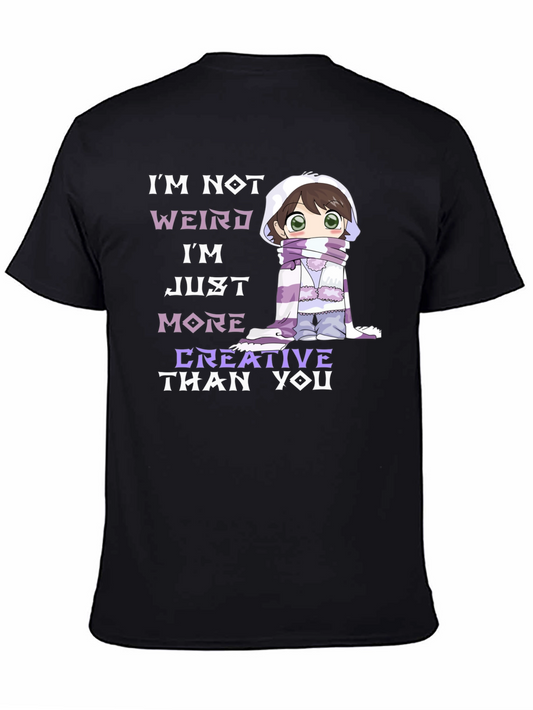 Creative Anime Black T-Shirt
